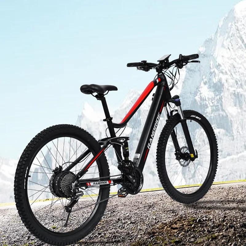 RANDRIDE YS90 1000W 48V 13.6AH электрический велосипед с гидравлическим тормозом горный электровелосипед с полной подвеской для взрослых