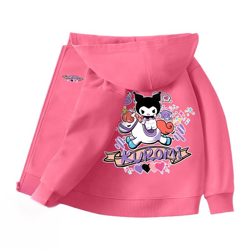 2025 MINISO Мягкая и милая Куроми Мультфильм Аниме периферия Мальчики и Девочки Толстовки с капюшоном на молнии Осень и Зима Модная детская толстовка с капюшоном на молнии