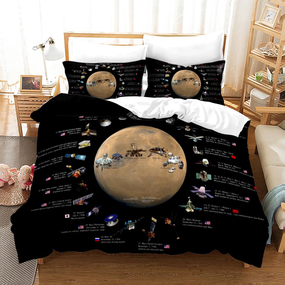 Planet Bedding Earth Duvet Cover Set 3D Digital Printing Bed Linen Fashion Polyester Comforter Cover Bedding Sets King Full Size