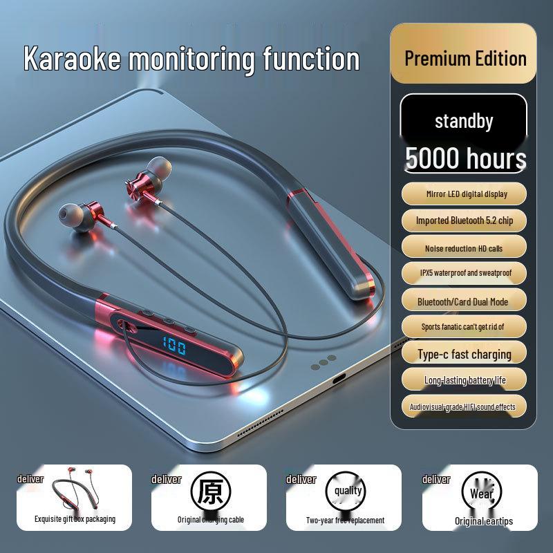 Bluetooth-наушники с шейным ободом, с длительным временем работы от аккумулятора, большим запасом громкости, совместимые с устройствами Apple, Huawei и Android