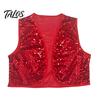 Unisex Sequin Tank Top Shiny Vest for Kids Adults, Sparkling Disco Party Vest, Halloween Performance Clothing Sleeveless Costume Christmas And