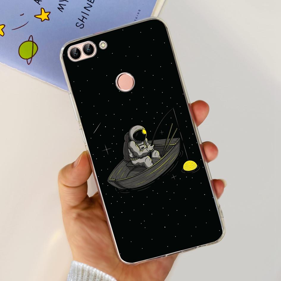 For Huawei P Smart Case FIG-LX1 FIG-LX2 FIG-LX3 Back Cover Fashion Flower Marble Clear Silicone Soft Funda For PSmart 2018 Coque