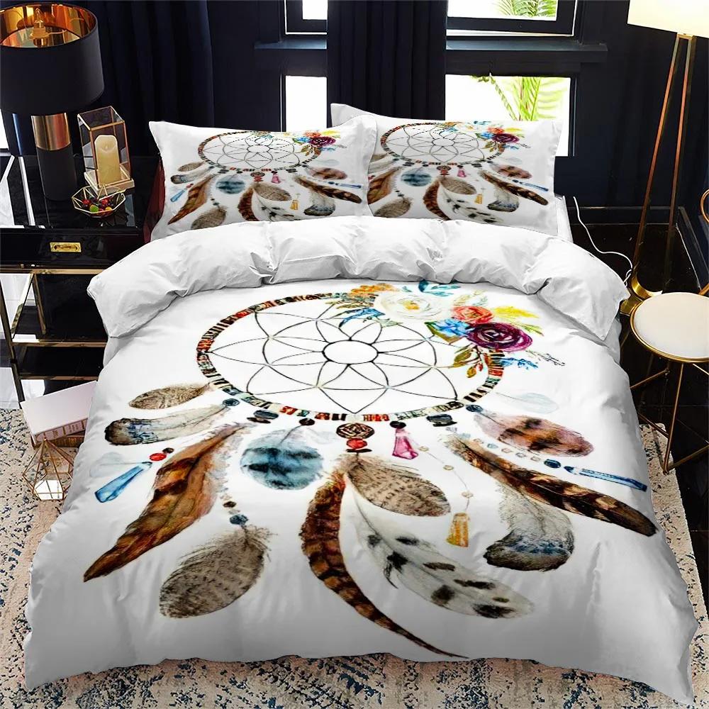 National Dream Catcher Пододеяльник Комплект постельного белья Queen King Twin Полноразмерный пододеяльник Черный комплект постельного белья Односпальное одеяло из полиэстера Покрывало