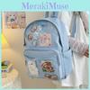 Student Simple Backpack With Transparent Compartments And Pendant Badges