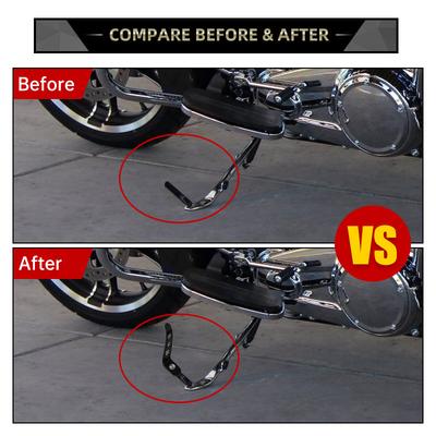 Мотоцикл Черная Подножка Стойка Боковая подножка Удлинитель Хром Для Harley CVO Touring Road King Electra Street Glide 1991-2025