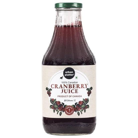 Urban Platter Canadian Cranberry Juice, 1 Litre (Unsweetened, No Added Sugar, 100% Natural Cranberry Juice, Good for UTI Health)