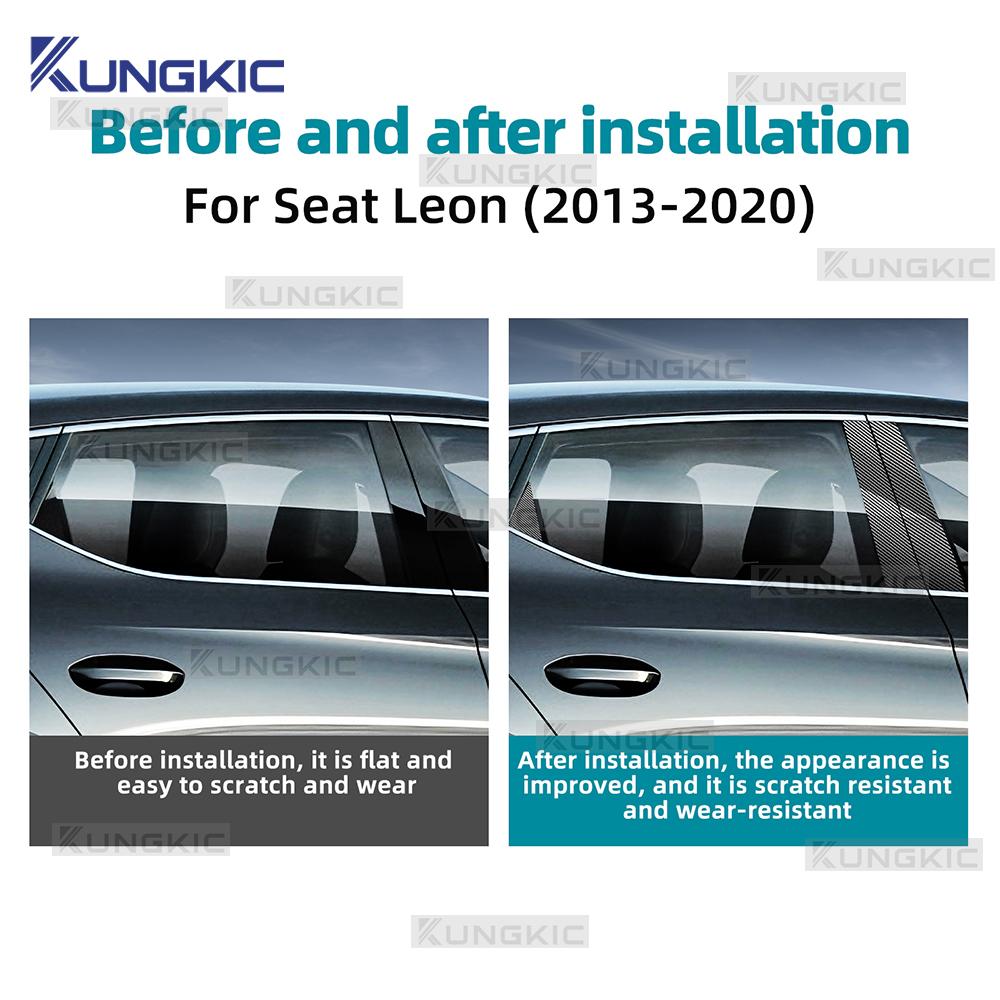 Для Seat Leon MK3 2013 2014 2015 2016 2017 2018 2019 2020 Автомобильная накладка на стойку двери окна B C Pillar Glossy Black PC Sticker