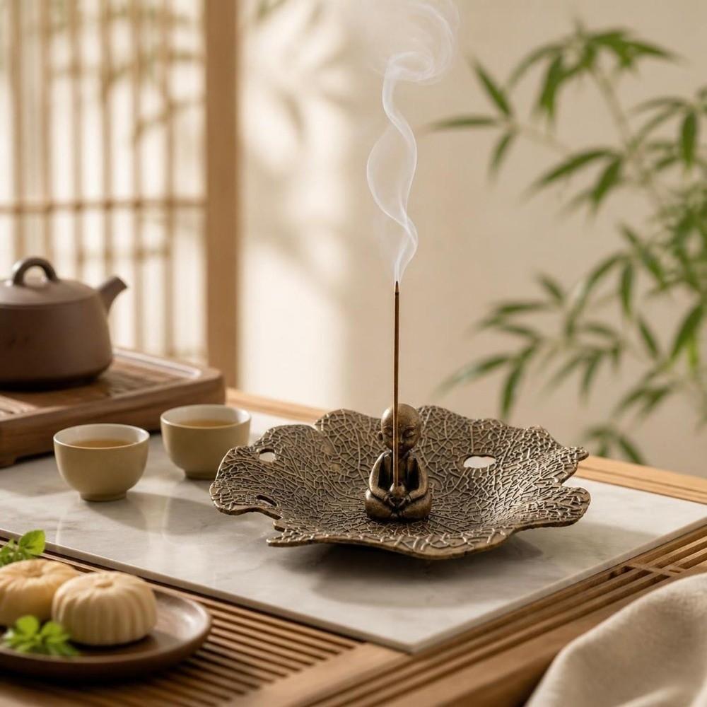 Tortoise Incense Burner Lotus Leaf Base Incense Burning Tray Creative Incense Stick Holder Gift