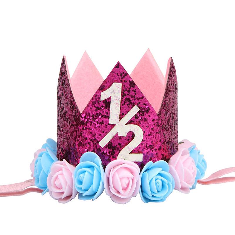 Головной убор на день рождения шляпа корона детский номер фото цветок вечеринка 1 шт день рождения ребенок корона выступление повязка на голову повязка на голову аксессуары