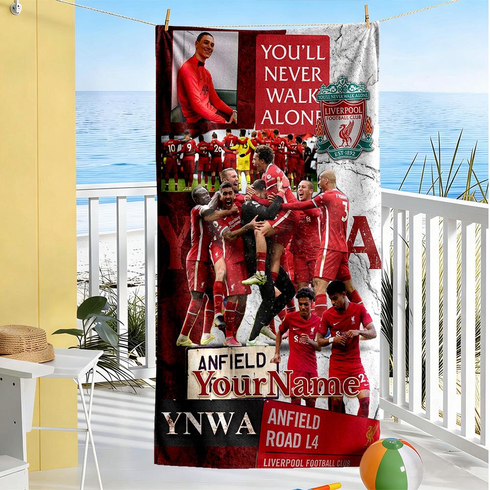 Liverpool Customizable Name Beach Towel Soft Durable Quick-Dry Suitable for Swimming Gym Camping Yoga Vacation