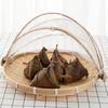 Bamboo Food Serving Tent Natural Handcraft Tray Mesh Food Storage Basket Meal Table Serve Cover