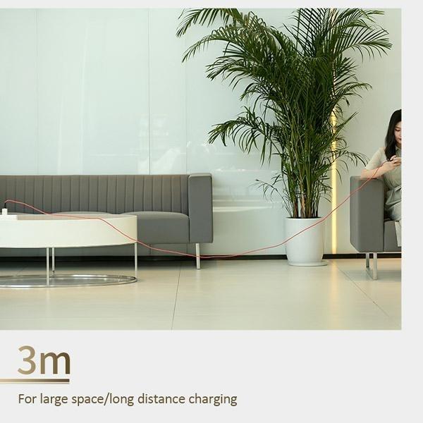 Usams Kabel Pleciony U41 Lightning 3M 2A Czerwony/Red Sj397Usb02 (Us-Sj397) Fast Charge