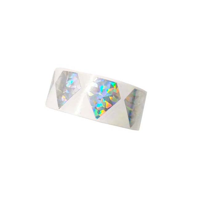 Zdrapki naklejki diament 15x28mm holo x10