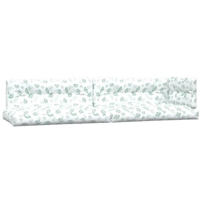 VidaXL Coussins de palette lot de 5 motif de feuilles tissu 360795