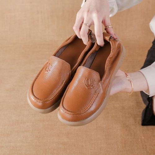 Женские повседневные туфли-лоферы на платформе Удобная деловая обувь для работы Кожаные туфли-лоферы для женщин Плоские туфли для вождения и ходьбы Модельные туфли Пенни-лоферы