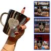 Heart-Shaped Crystal Rhinestone Stainless Steel Coffee Beer Mug with Handl