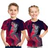 Summer Children Space Galaxy 3D T Shirt Angel Animal Lion Tiger Wolf Leopard Printed Boys Girls T-shirt Kids Fashion Tshirt Tops