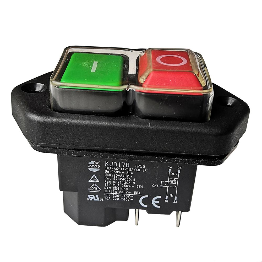 KEDU KJD17B Электромагнитные кнопочные переключатели для слайсера, мясорубки, хлопьерезки, бетономешалки и токарных станков 4 контакта, 5 контактов