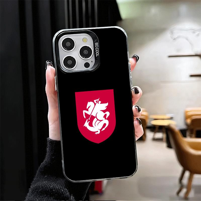 Ударопрочный чехол для телефона с флагом паспорта Грузии для iPhone 17 Air 16 16E 15 Pro Max 14 Plus 13 Mini 12 Задняя крышка Anti Fall Fundas
