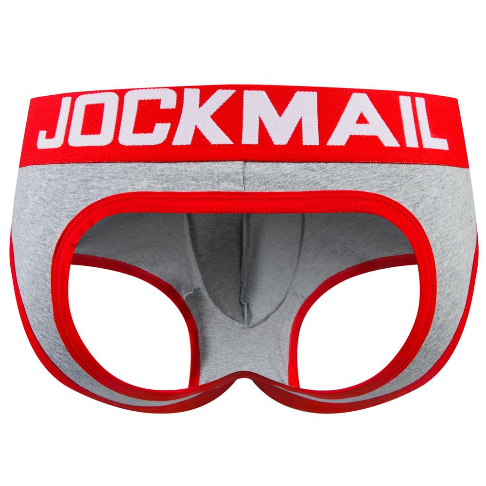 Боксеры JOCKMAIL, брендовые хлопковые материалы, стильное мужское нижнее белье с открытой спиной, яркие цвета, повседневные спортивные сексуальные трусы с открытыми ягодицами