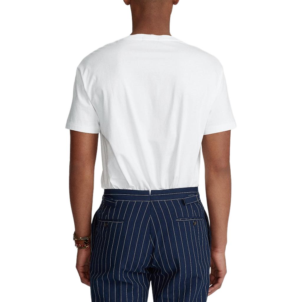 Polo Ralph Lauren Logo Print Slim Fit Crew Neck Short Sleeve T Shirt Men Tops White MNPOTSH1N820785-100
