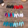 1 Pair Hook Earrings Bohemia Style Ethnic Synthetic Feather Exquisite Lady Boho Dangle Earrings