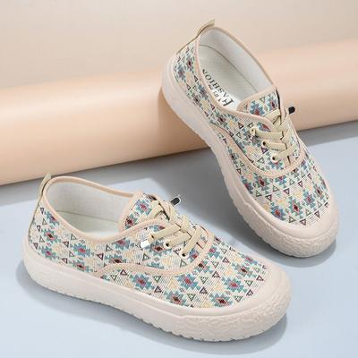 Модные женские парусиновые туфли Лето 2024 Новые высокие туфли на платформе Женская обувь Повседневные тенденции Эстетическая легкая вулканизированная обувь Мода