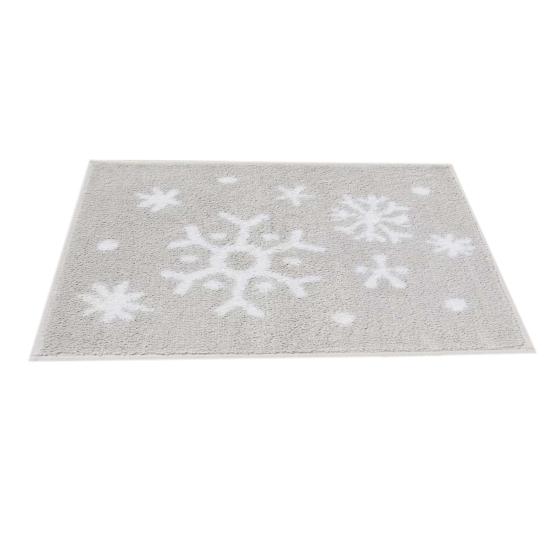 Christmas Floor Mat Faux Cashmere Snowman Letter Printing Anti-slip Doormat Water Absorbent