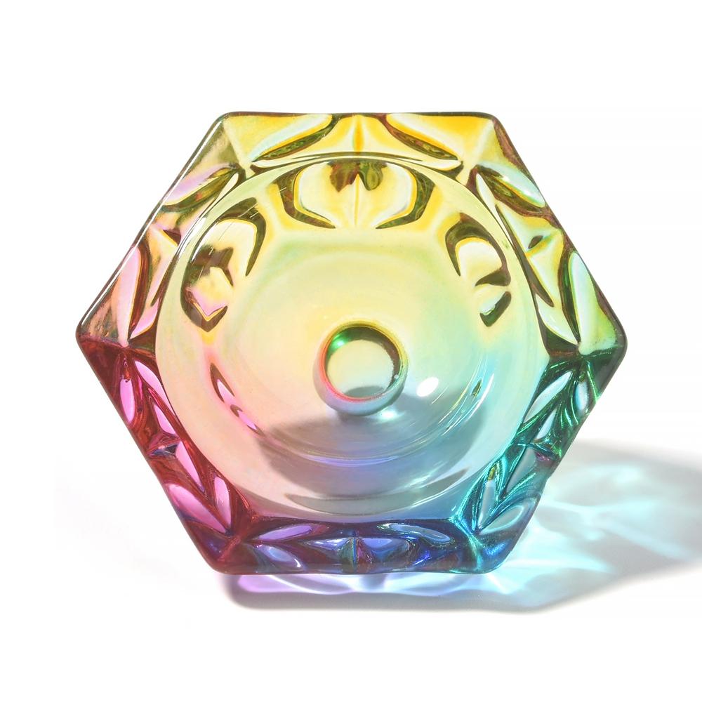 6 шт., хрустальное стекло, акриловая пудра, жидкая чашка для ногтей, красочная переливающаяся крышка для блюда, чаша, держатель для чашки, оборудование, инструменты для дизайна ногтей