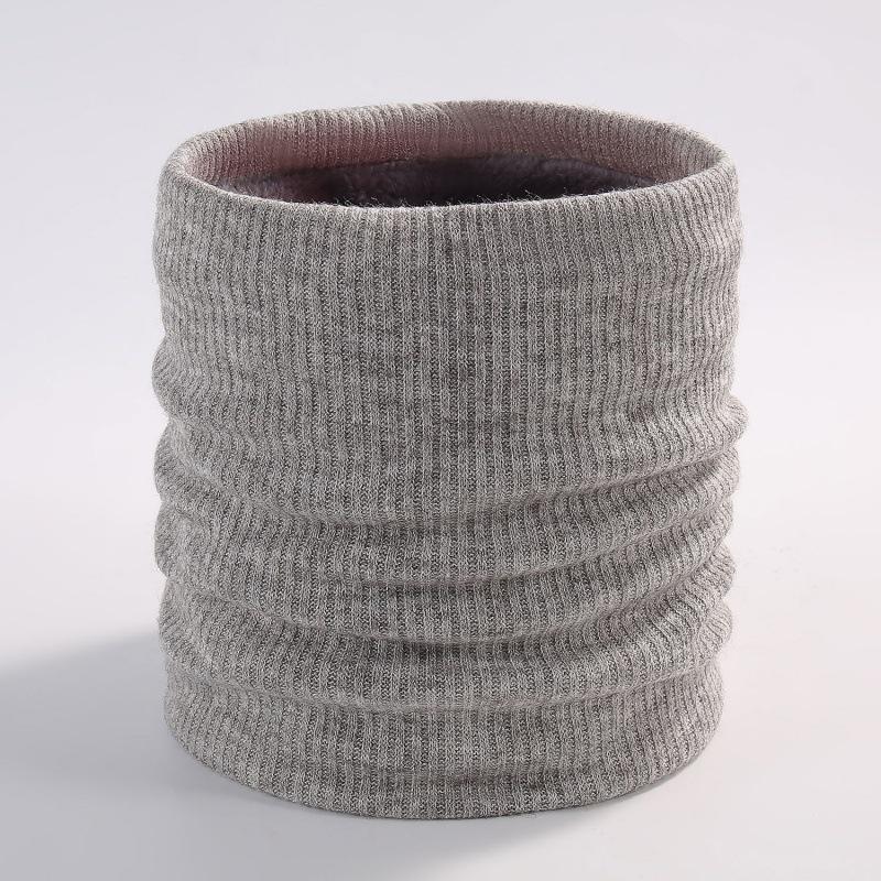 Winter Knitted Neck Cover Outdoor Warm Neck Cover Solid Color Men's and Women's Double-layer Pullover and Velvet Scarf