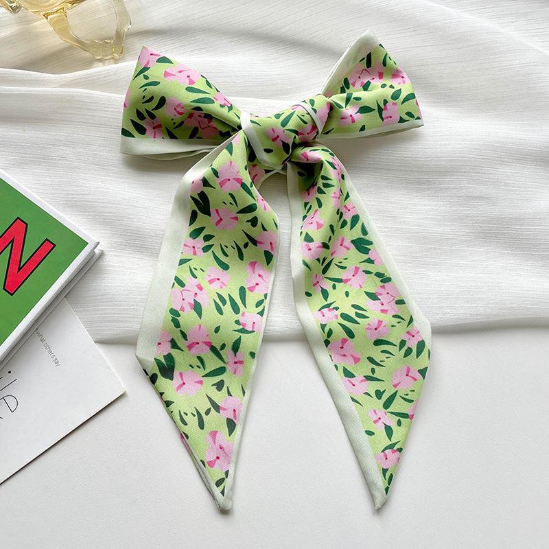 Long Silk Scarf, High-end New Versatile Hair Tie Streamer, Atmosphere Ribbon, Spring and Summer Decorative Scarf, Tied Bag Streamer