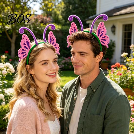 Ladybug Hair Accessory Insect Wing And Antenna Headband, Cute Butterfly Bee Sporty Elastic Hairband Felt Headpiece for Halloween Cosplay Party