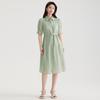 Temperament, waist cinching, slimming short-sleeved dress, women's 2026 summer shirt dress, high-end and thin A-line skirt