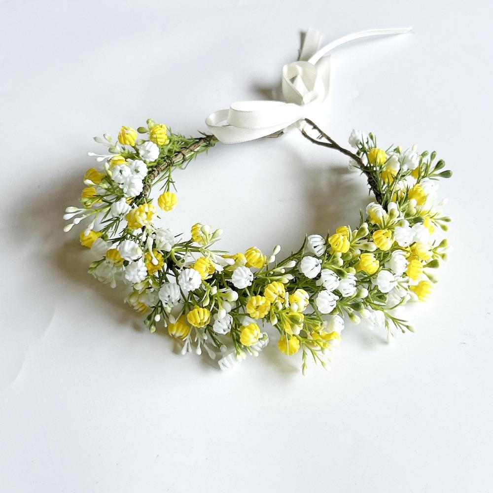 Simulated Flower Floral Headband Korean Style Bridal Wreaths Sweet Wedding Headpiece Girl