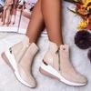 Fashion Women Boots Autumn Winter New Low-top Vulcanized Shoes Thick-soled Wedge and Ankle Boots Zipper Sneakers Women's Shoes Plus Size
