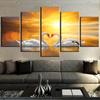 Canvas Painting HD Print Large 5 Panel Love Way Swan Pictures On Posters Wall Art For Living Room Home Decorations Accessories No Frame