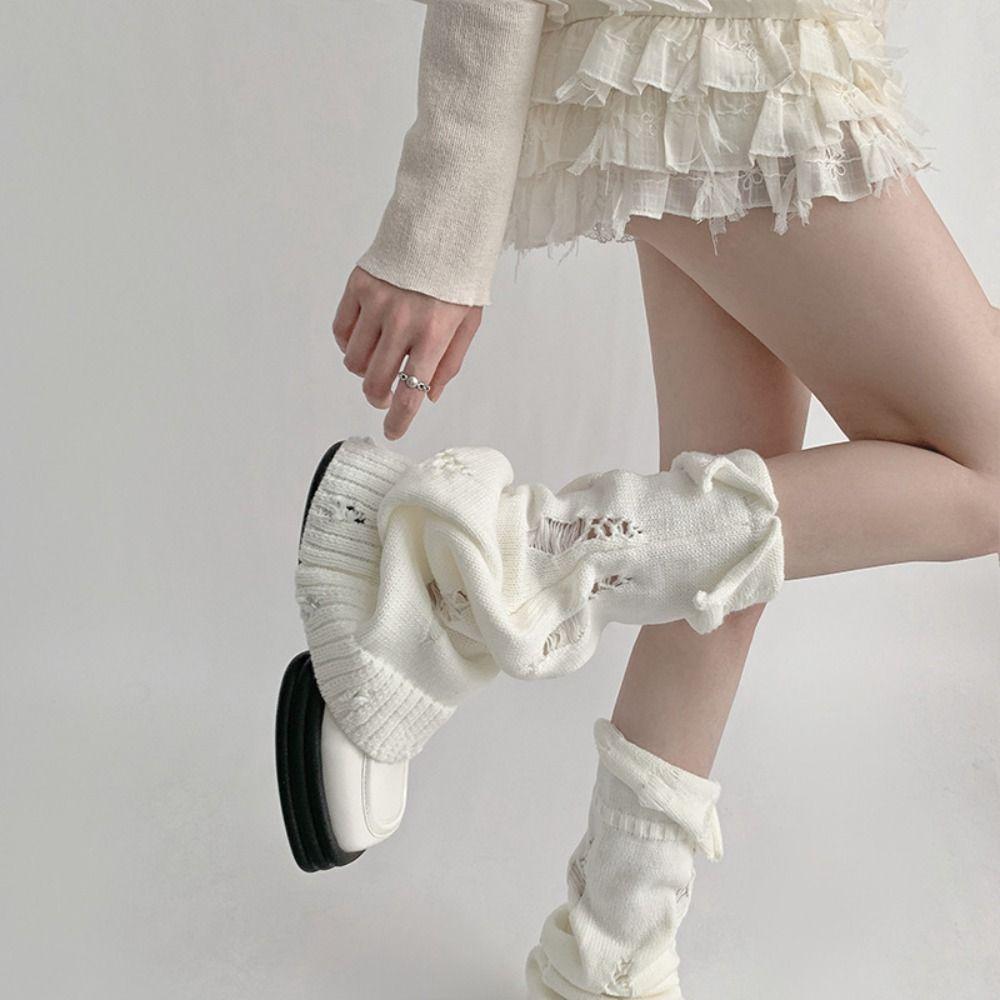 Лолита Вязаные гетры-носки Эластичные Универсальные Чехлы для ног Новые Y2K Грелки Носки