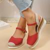 Women Closed Toe Wedge Sandals Women 2024 Summer Buckle Strap Gladiator Shoes Woman Fashion Platform Sandals Female