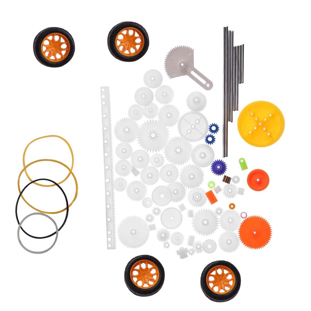 78 шт. Пластиковые шестерни, шкивы, ремень, червячная рейка, наборы шестерен, вал, ремень, набор для самостоятельного изготовления, аксессуары