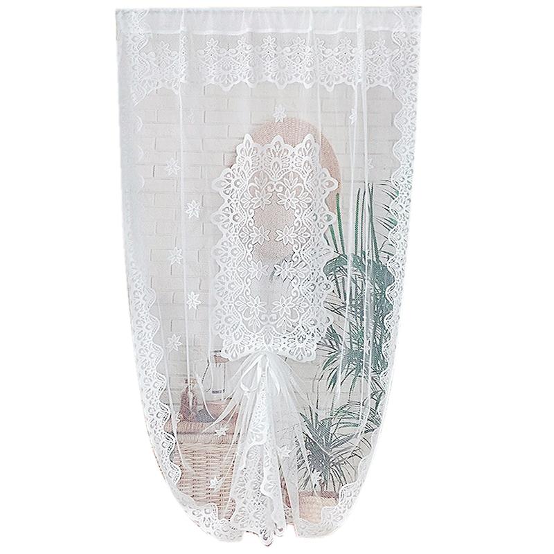 1Pc Pulling Curtain French Lace Fashion Insect Prevention Aesthetic Beauty Door Curtain Polyester Decorative Pattern