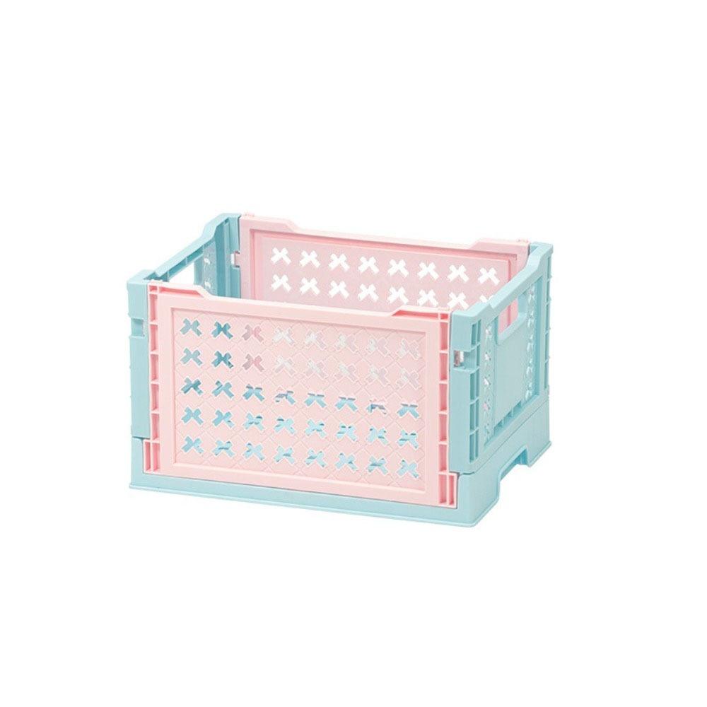 Collapsible Foldable Storage Basket 6 Colors Sundries Storage Bin Plastic Crate Box  Makeup Jewelry