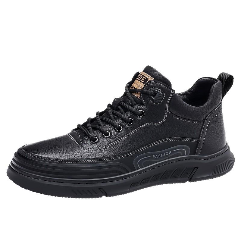 High-top Board Shoes Korean Version Trendy Casual Soft-soled Versatile Lace-up Shoes Men's Trendy Shoes British Shoes