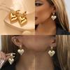 Trendy Gold 2023 Heart Earrings Stylish Zinc Alloy Womens Fashion Winter