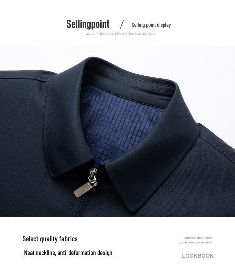 Высококачественная мужская весенне-осенняя куртка в стиле business casual для папы среднего и пожилого возраста - Верхняя одежда средней длины для офиса