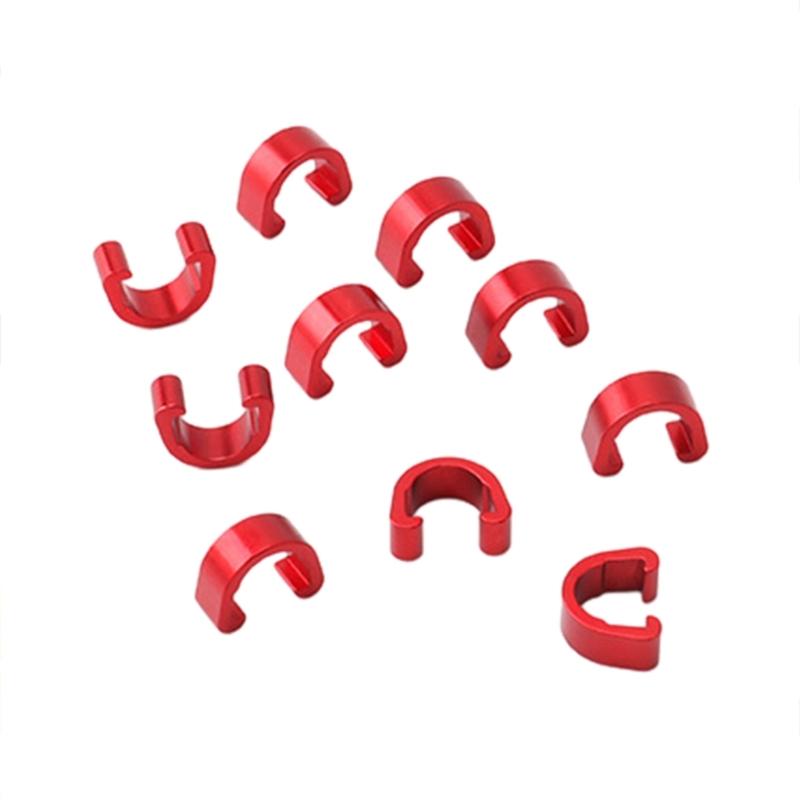 10Pcs Bike Brake Cable Housing Clip Aluminum Alloy Guide Brake Cable C-clips Guide Clamp for Mountain Bike Road Bicycles