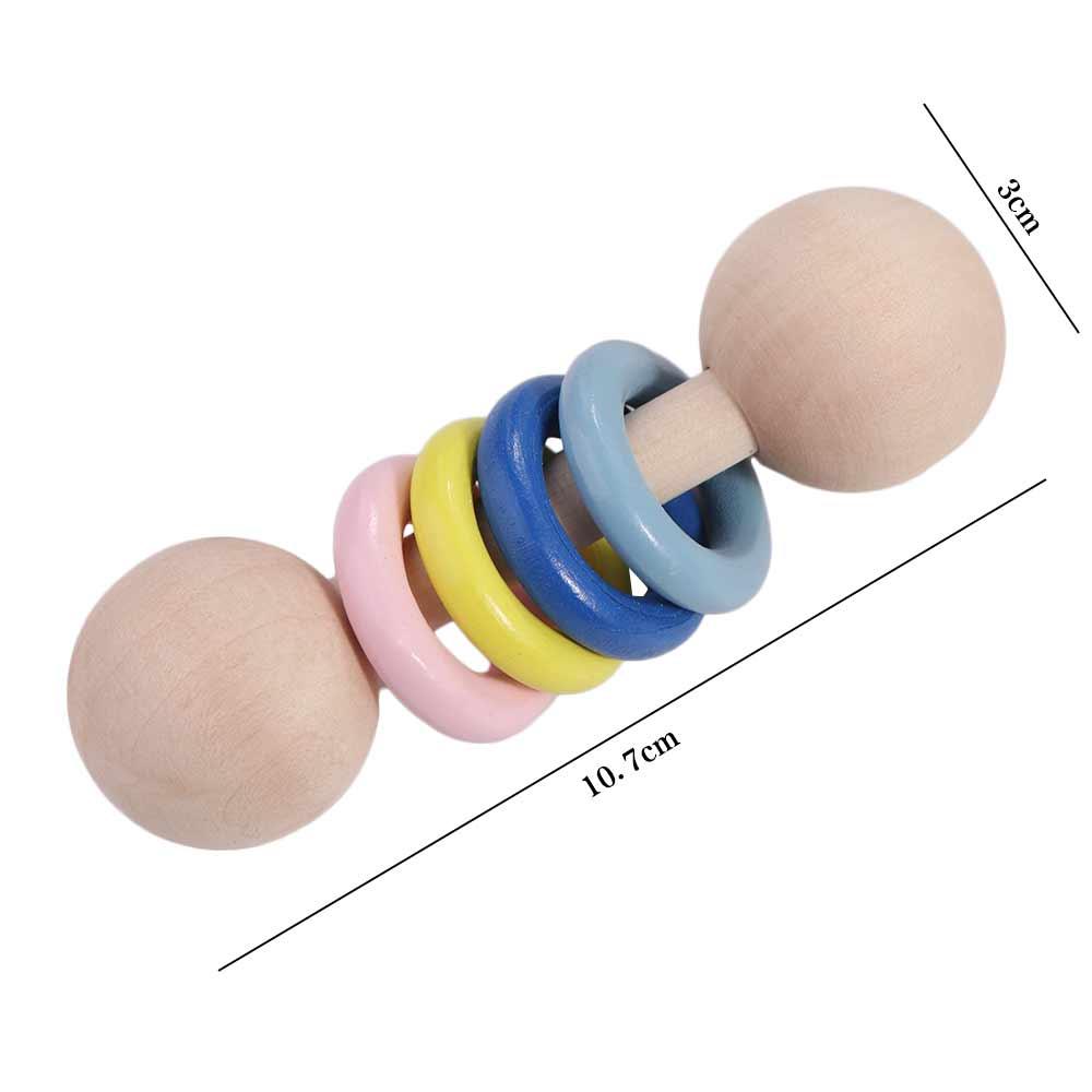 Wooden Musical  HandBell Rattle Toy Educational Wooden Rings Musical Instruments Toy  Baby Toddler
