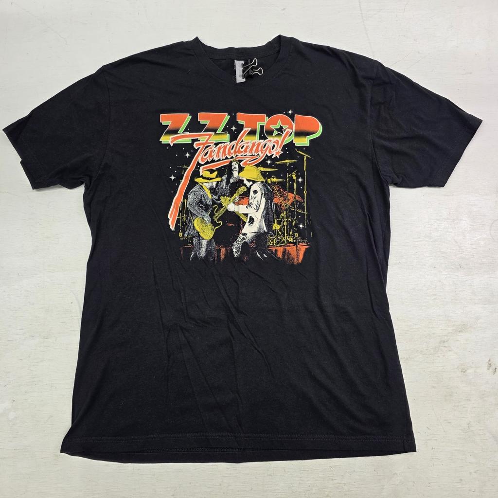 ZZ Top Fandango Rock Band Black Tour T-Shirt Music Rock N Roll Beard Men's XL