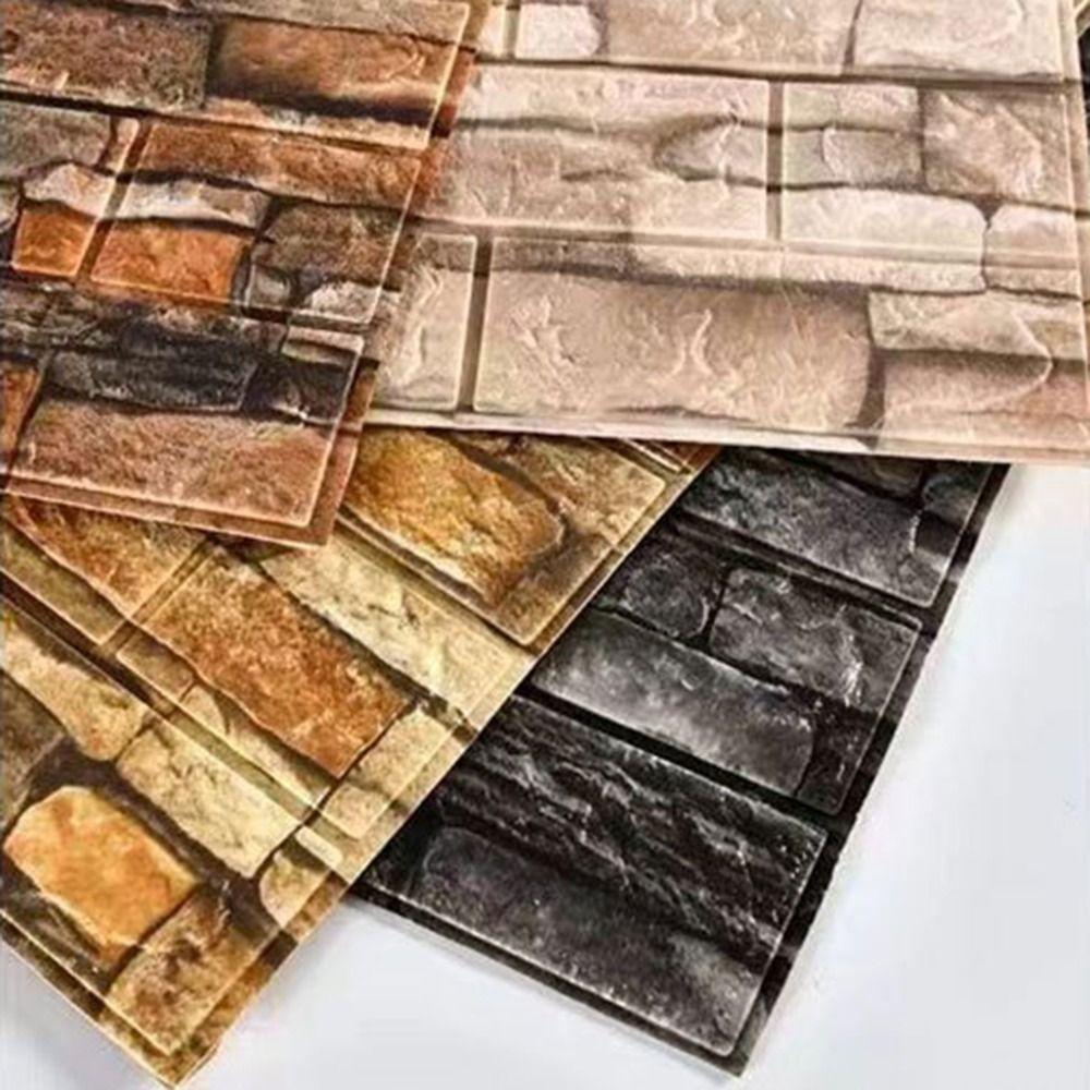 DIY 3D Imitation Brick Wall Stickers Waterproof Background Wallpaper For Home Living Room Kitchen