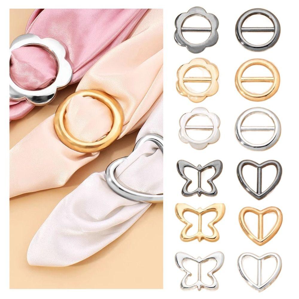 Flower Waist Adjustment Fixed Snap Round Heart Clothing Corner Knotted Buckles Jewelry Women