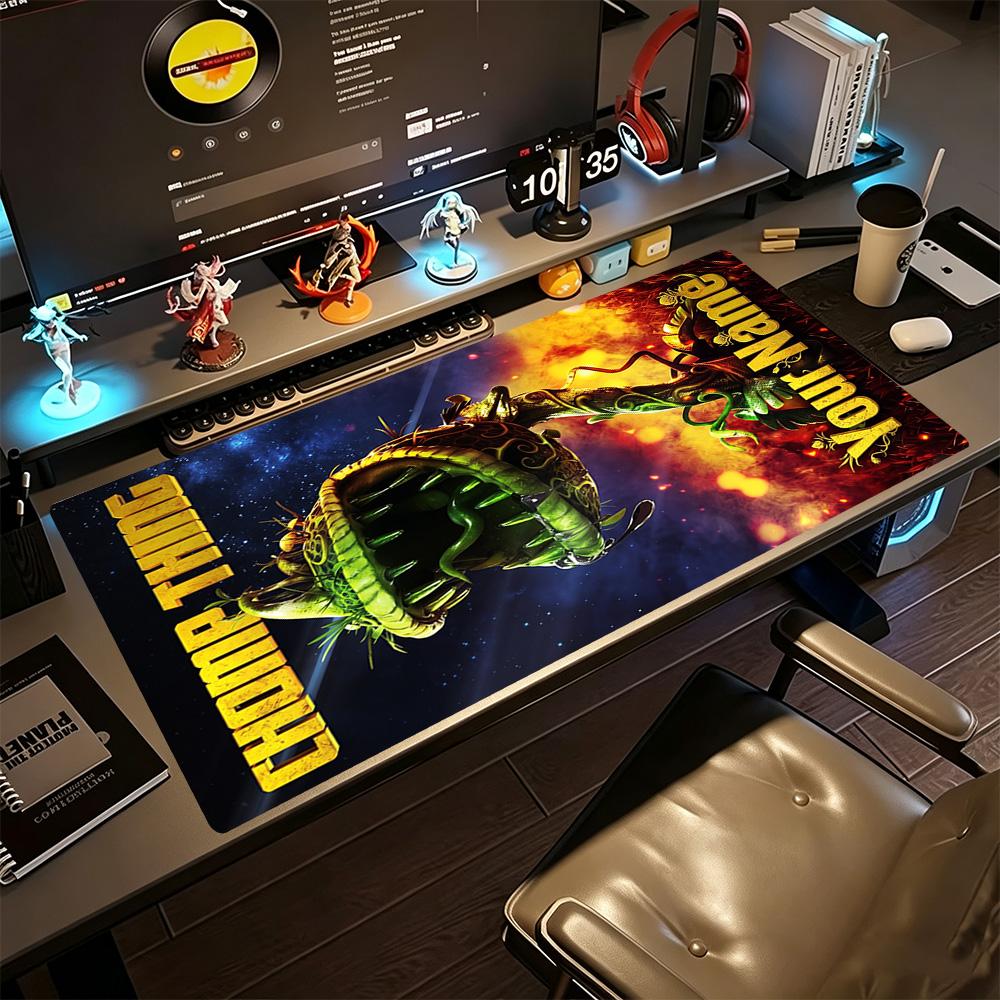 Plants Vs. Zombies Personalized Name Mouse Pad Keyboard Mat Ultra-Long Desk Mat Non-Slip Rubber Base Office Desk Accessory